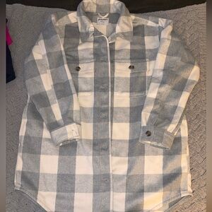 Plaid Button-Up Shirt Jacket